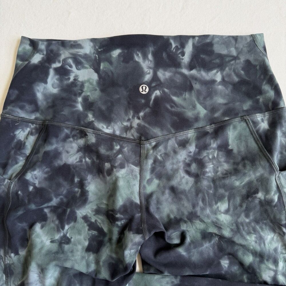 Lululemon Align HR Pant 25” Diamond Dye Silver Blue Tie Water Size 10 - Picture 4 of 5